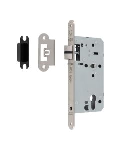 Satin Stainless Steel 55mm DIN Euro Nightlatch - Radius | DLX7255NLSSS/R