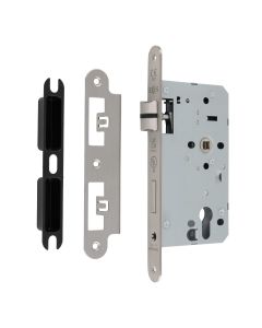 Satin Stainless Steel 60mm DIN Euro Escape Lock - Radius | DLX7260ESCSSS/R