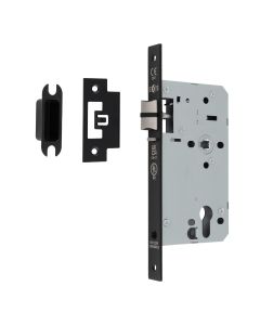 Matt Black 60mm DIN Euro Nightlatch - Square | DLX7260NLMB