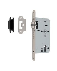 Satin Stainless Steel 60mm DIN Euro Nightlatch - Radius | DLX7260NLSSS/R