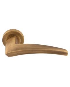 Set Manital Antique Brass Dune Lever Furniture on round rose | DU5AB
