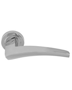 Set Manital Polished Chrome Dune Lever Furniture on round rose | DU5CP