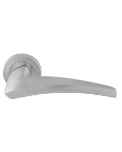 Set Manital Satin Chrome Dune Lever Furniture on round rose | DU5SC