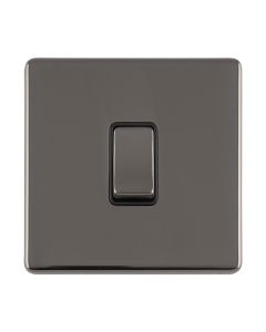 Eurolite Black Nickel 10 Amp 2 Way 1 Gang Rocker Switch  | ECBN1SWB