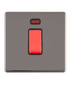 Eurolite Black Nickel 1 Gang 45 Amp DP Cooker Switch with neon | ECBN45ASWNSB