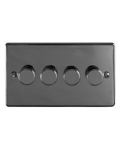 Eurolite Black Nickel LED 2 Way 4 Gang Dimmer Switch  | ECBN4DLED