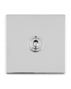 Eurolite Polished Chrome 1 Gang 10Amp Toggle Switch  | ECPCT1SW