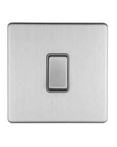 Eurolite Stainless Steel 10 Amp 2 Way 1 Gang Rocker Switch  | ECSS1SW