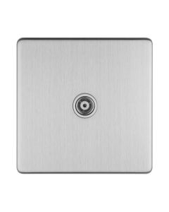Eurolite Stainless Steel Plate 1 Gang Isolated TV Aerial Socket  | ECSS1TV