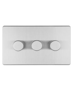 Eurolite Stainless Steel LED 2 Way 3 Gang Dimmer Switch  | ECSS3DLED