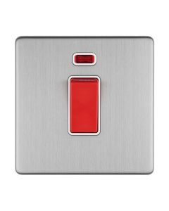 Eurolite Stainless Steel 1 Gang 45 Amp DP Cooker Switch with neon | ECSS45ASWNS