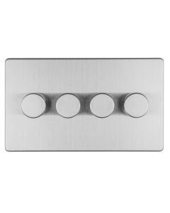 Eurolite Stainless Steel LED 2 Way 4 Gang Dimmer Switch  | ECSS4DLED