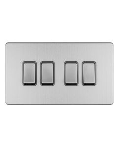 Eurolite Stainless Steel 10A 2 Way 4 Gang Switch  | ECSS4SW
