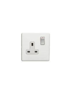 Eurolite White Plate 1 Gang 13A DP Switched Socket | ECW1SOW