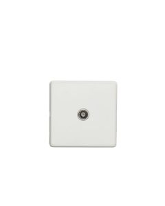 Eurolite White Plate 1 Gang Isolated TV Aerial Socket  | ECW1TVW