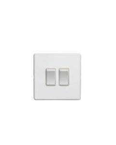 Eurolite White 10 Amp 2 Way 2 Gang Rocker Switch  | ECW2SWW