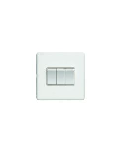 Eurolite White 10A 2 Way 3 Gang Switch  | ECW3SWW