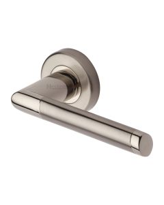 Mercury Split Finish Ellipse Door Handle on Round Rose