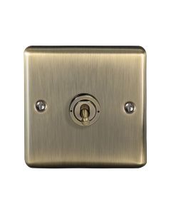 Eurolite Antique Brass 1 Gang Toggle Switch  | ENT1SWABB
