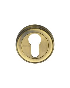 Antique Brass Euro Profile Cylinder Escutcheon Round - ERD7020
