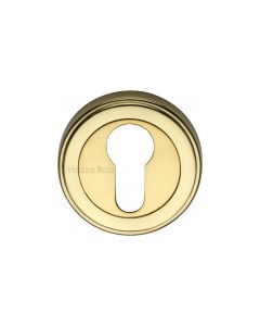 Polished Brass Euro Profile Cylinder Escutcheon Round - ERD7020