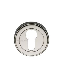 Polished Nickel Finish Euro Profile Cylinder Escutcheon Round - ERD7020