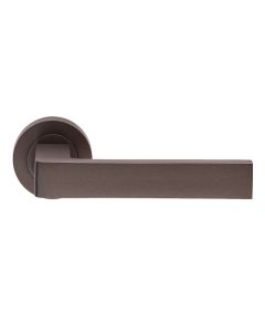 Set Matt Bronze Sasso Lever Furniture on round rose | EUL010MBRZ 