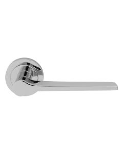 Polished Chrome Velino Lever Handle on Round Rose | EUL020CP
