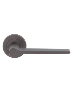 Matt Bronze Velino Lever Handle on Round Rose | EUL020MBRZ