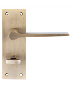 Set Antique Brass Velino Lever on bathroom backplate | EUL023AB 