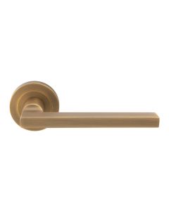 Set Antique Brass Trentino Lever Furniture on round rose | EUL030AB 