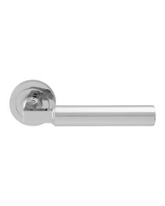 Set Polished Chrome Amiata Lever Furniture on round rose | EUL040CP