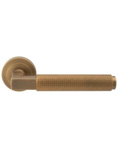 Antique Brass Terazzo Lever on Round Rose | EUL060AB