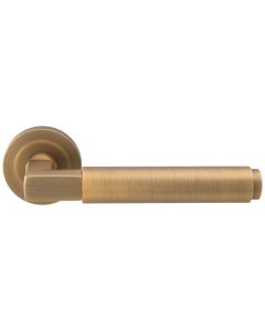 Antique Brass Masano Lever on Round Rose | EUL070AB