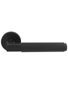 Matt Black Masano Lever on Round Rose | EUL070MB