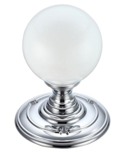 Set Fulton & Bray Frosted Glass Ball Mortice Knob | FB302CP