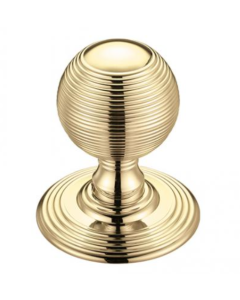 Set Polished Brass Fulton & Bray Concealed Fix Ringed Mortice Knob | FB306PB