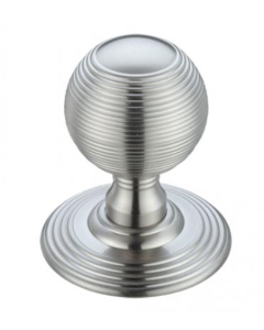 Set Satin Chrome Fulton & Bray Concealed Fix Ringed Mortice Knob | FB306SC