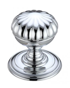 Set Polished Chrome Fulton & Bray Concealed Fix Flower Mortice Knob | FB307CP