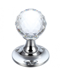 Set Fulton & Bray 50mm Facetted Glass Ball Mortice Knob | FB401CP