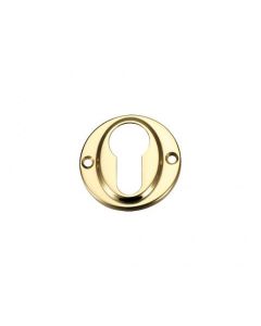 45mm Polished Brass Euro Profile Cylinder Escutcheon | FB51PB