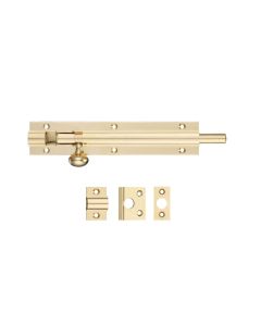Zoo 150mm x 38mm Fulton & Bray Polished Brass Architectural Barrel Bolt FB61PB