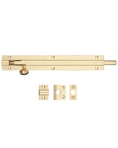 600mm x 38mm Fulton Polished Brass Architectural Barrel Bolt FB65PB