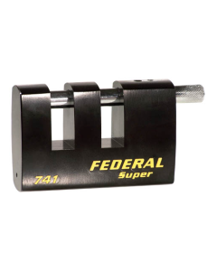Federal FD741DS 100mm Double Slotted Rectangular Steel Padlock with keying options