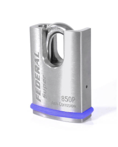 Federal FD850P 50mm Stainless Steel Padlock with shrouded shackle & keying options