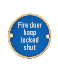 Polished Brass 76mm dia. Circular Fire Door Keep Locked Shut