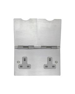 Eurolite Euroseal 13A 2 Gang Unswitched Floor Socket Stainless Steel| FS4040SSS