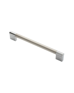 Satin Nickel & Polished Chrome 192mm Keyhole Handle | FTD470DSNCP