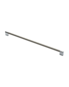 Satin Nickel & Polished Chrome 460mm Keyhole Handle | FTD470JSNCP