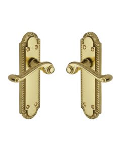 Heritage Brass Polished Brass Gainsborough Door Handle on Plate - Lever Latch